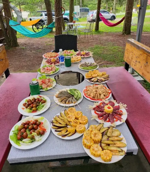 a beautiful lunch laid out as part of the 3 hour tour.